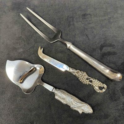 Kitchenware Dinnerware Kitchen Silverware Set Serving Fork Pie Carving Knife Lot of Three. Kitche 
