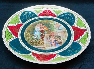 Royal Vienna Large Porcelain Wall Hanging Plate From Austria. This lot contains a Royal Vienna 