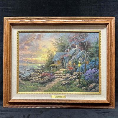 Thomas Kinkade Seaside Hideaway Limited Edition Canvas 301/2450 Signed and Framed Remarqued. Thom 
