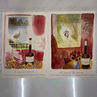 La Grande Passion Liqueur Ad Poster French Liquor Advertisement Print Posters Set Collection. La 