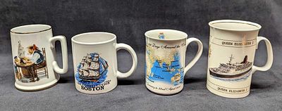 4 Ship Themed Mugs. 4 Ship-Themed Mugs. This lot consists of: 
(1) Norman Rockwell 'For A Good 