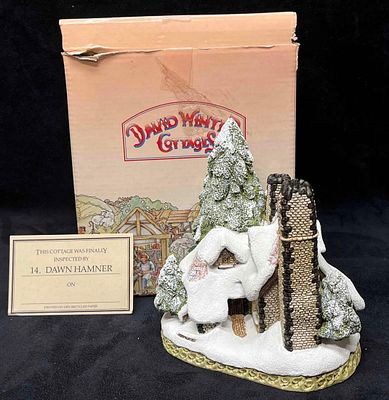 Signed Snow Cottage By David Winter Made & Hand Painted in Great Britain. This lot contains a 