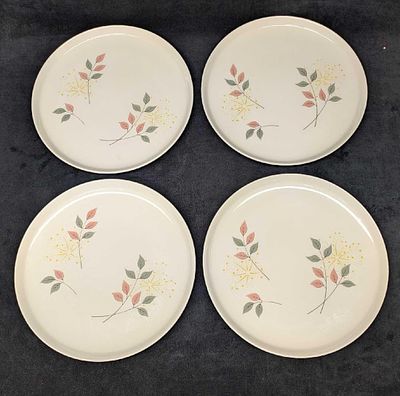 4 Retired Franciscan China Springsong Dinner Plates. This series was released from the year 