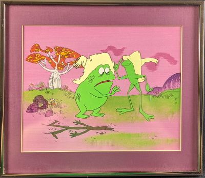 Framed Tijuana Toads Texas Toads Promotional Cel. An original hand-painted promotional cel of 