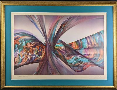 Framed Purple Tide I Print By Michael John March This colorful lithograph is printed on heavy 