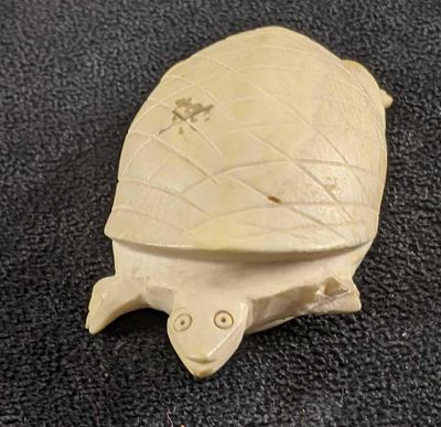 Rare Antique Bone Carved Turtle This is a turtle carved out of rare bone. The turtle carving 