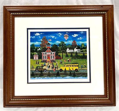 Wooster Scott Signed/Numbered & Framed "First Day Of School" Lithograph (JB 223). This lot 