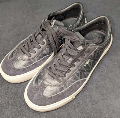 Christian Dior CD Diamond Black Men's Size 9 Sneakers B101.Made of canvas with rubber soles. 