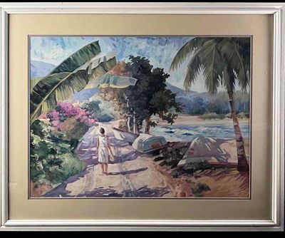 Water Color Print Tropical Art Print This is a beautiful framed tropical art print. The print 