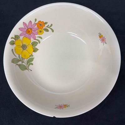 FS Made in Romania Yellow Flowers Large Serving Bowl. FS Made in Romania Bowl Yellow Flowers 