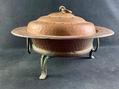 Antique Middle East Hammered Copper Tent Warmer Hand-hammered copper tent warmer from the 