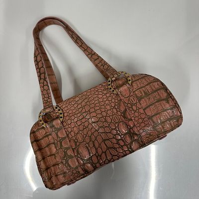 Donald J. Pliner Couture Faux Croc Embossed Leather Handbag Made in Italy. Donald J. Pliner 