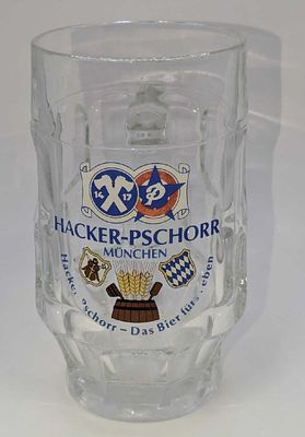 Vintage Hacker-Pschorr Brau Muchen Glass Stein. This is approx 5 1/2" x 3 3/4" x 6 1/4" and it 