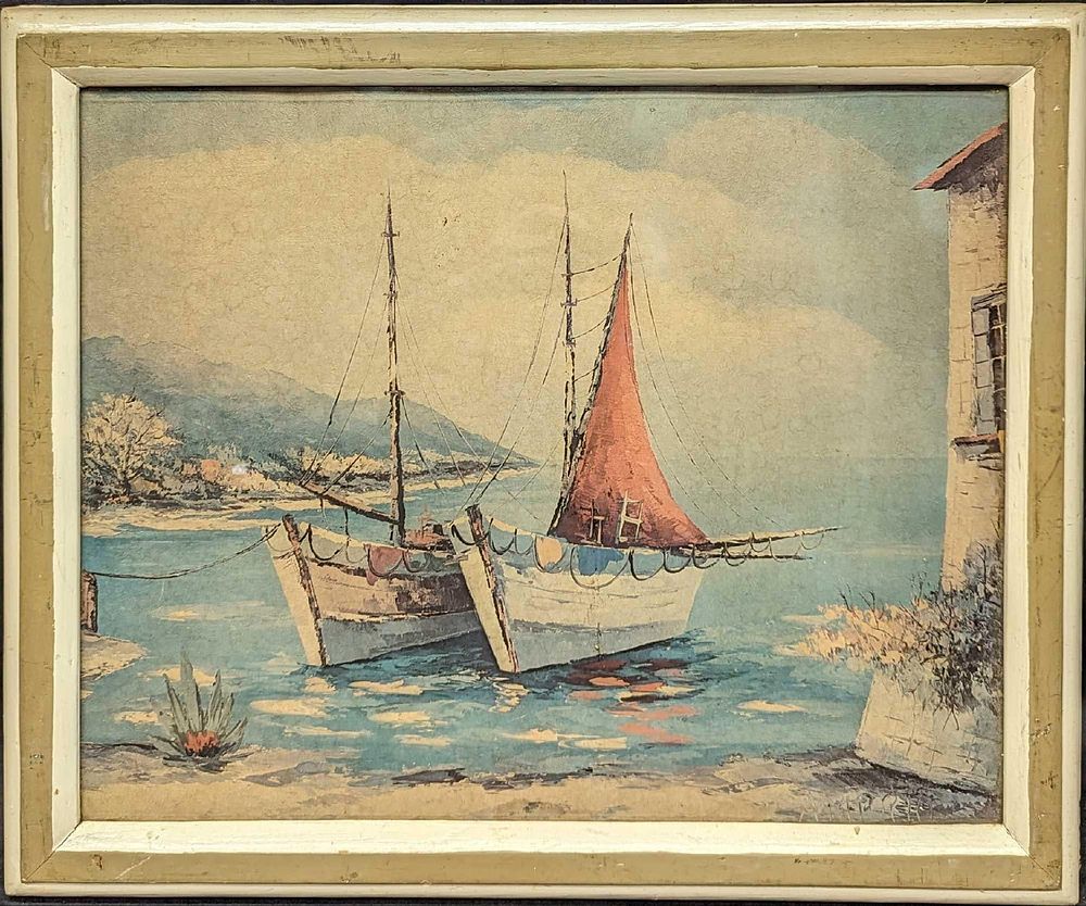Lot 268: Framed Giovanni Camprio Marvin's Inlet Print