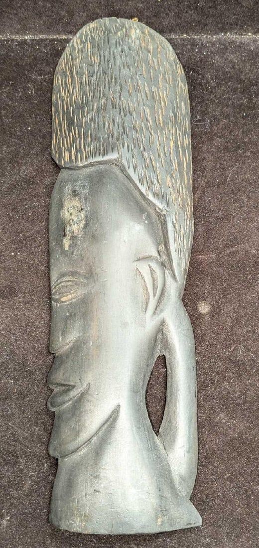 Lot 295: Vintage Carved Ironwood Tribal Man Wall Art
