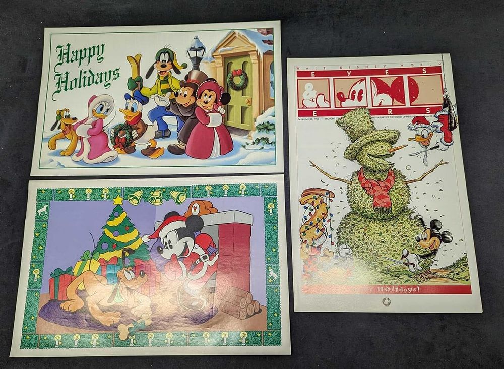 Lot 174: 3 Disney Eyes & Ears Mickey Christmas Employee Newsletters