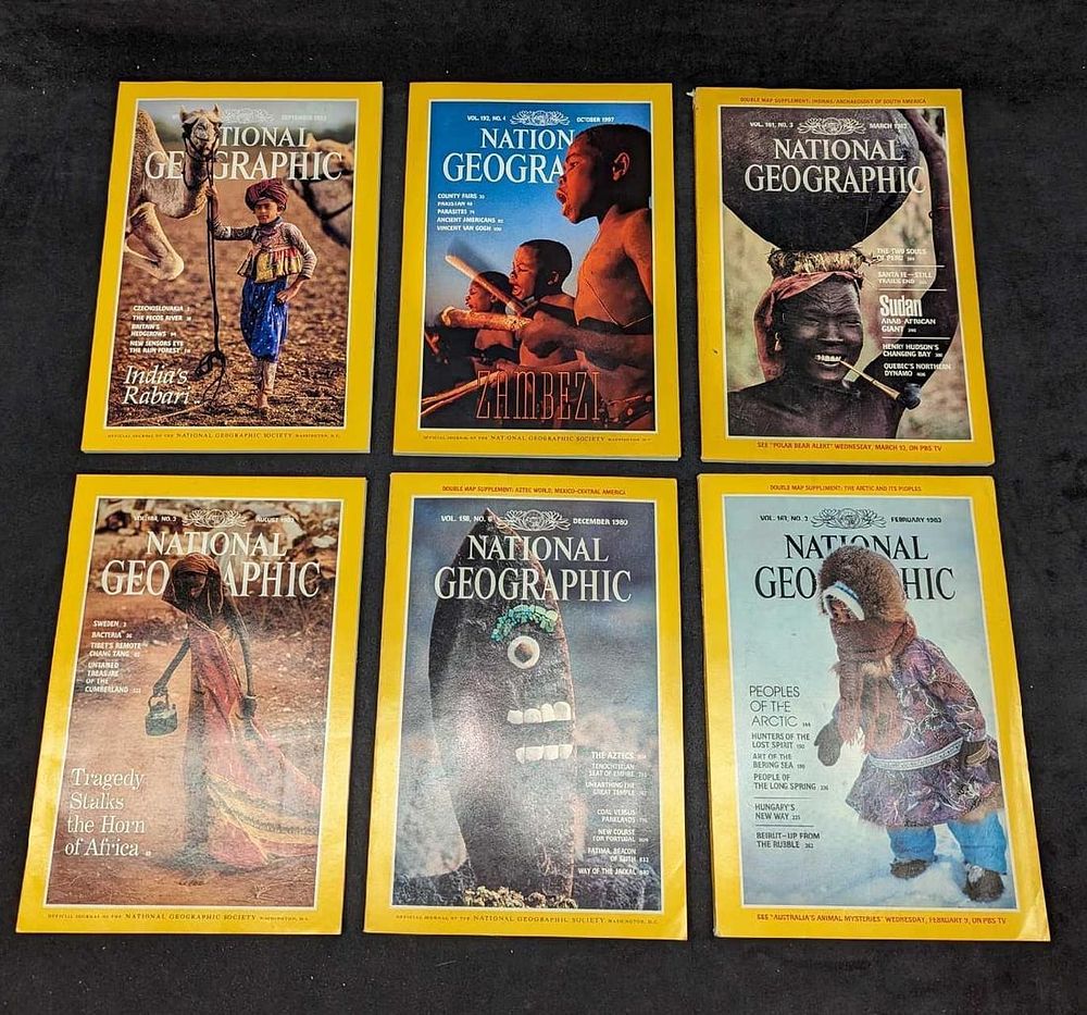 Lot 182: 6 1980s 1990s National Geographic Magazines F