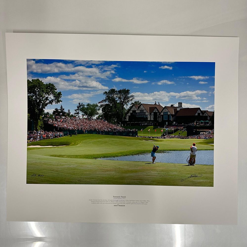 Lot 197: Annika Sorenstam Fantastic Finish 2008 U.S. Women’s Open Signed USGA Limited Edition AP Photo