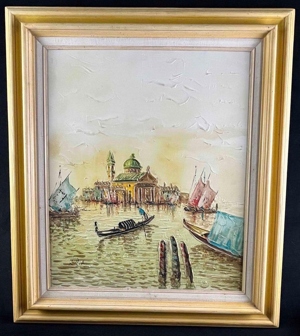 Lot 260: Oil Painting of Venice, Italy Signed