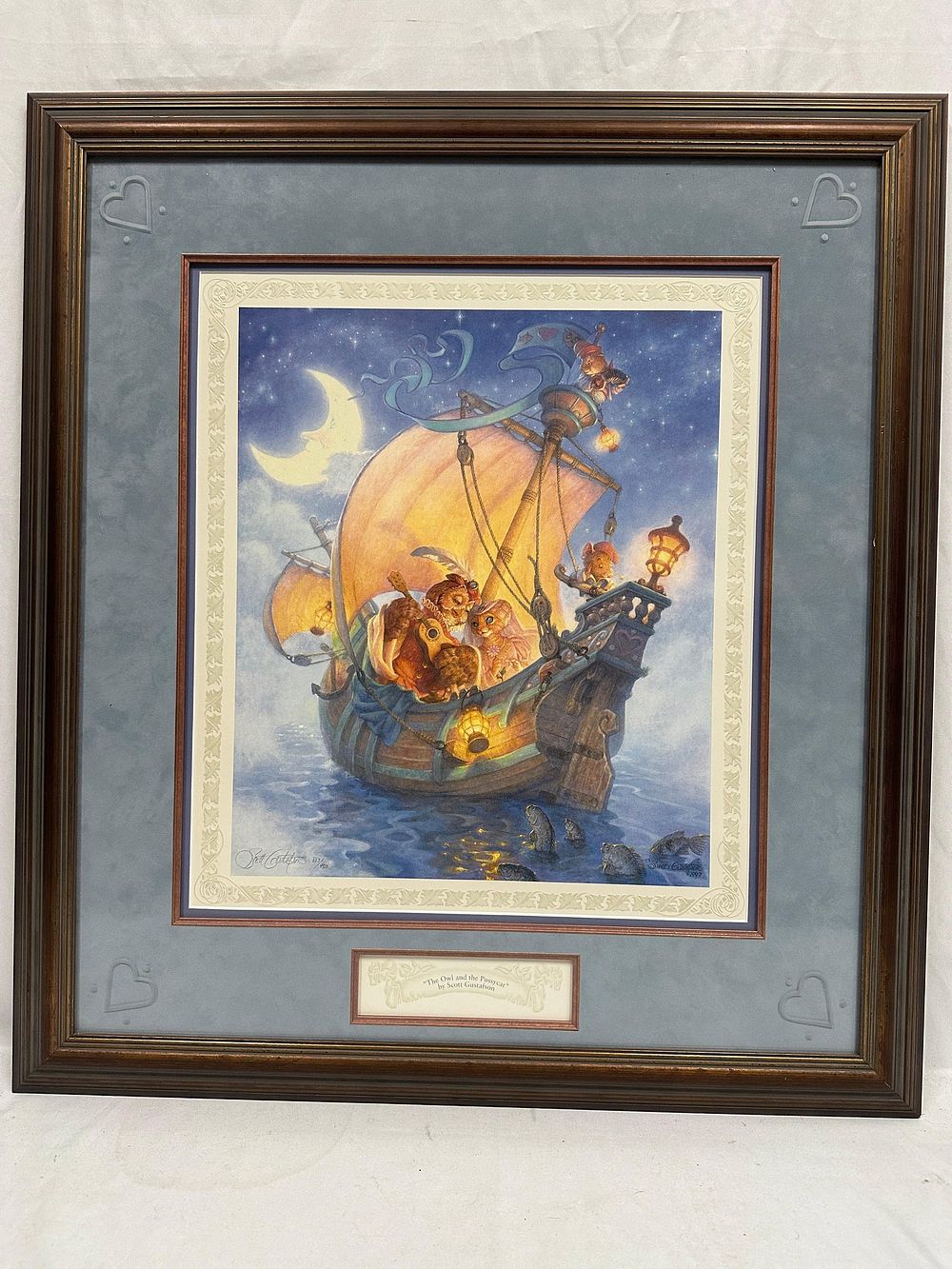 Lot 263: Scott Gustafson The Owl and the Pussy-Cat Signed and Numbered Framed Print