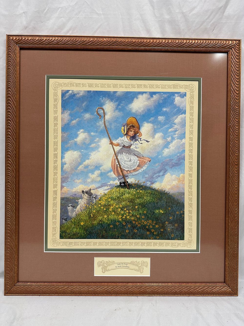 Lot 273: Framed Art Print Little Bo Peep Signed and Numbered by Scott Gustafson