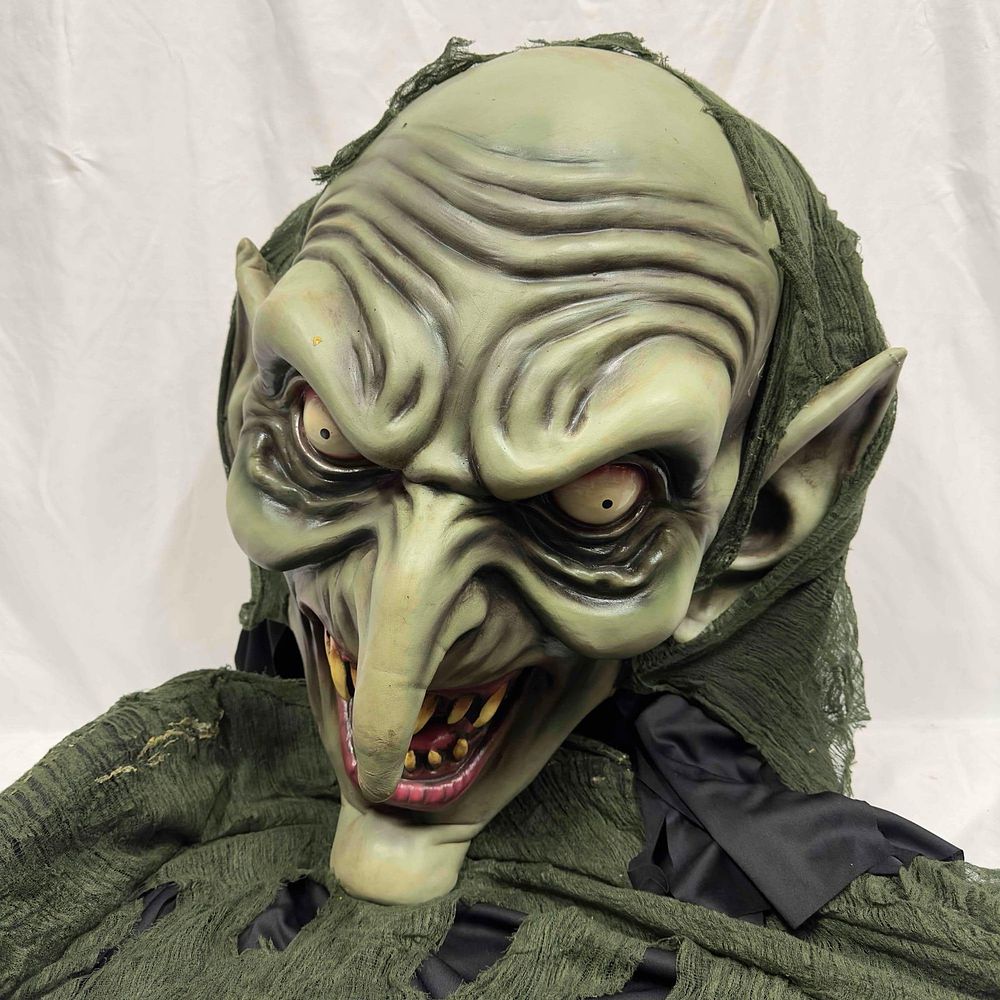 Lot 334: Large Witch Goblin Hang Decor Giant Hanging Halloween Decoration Broken