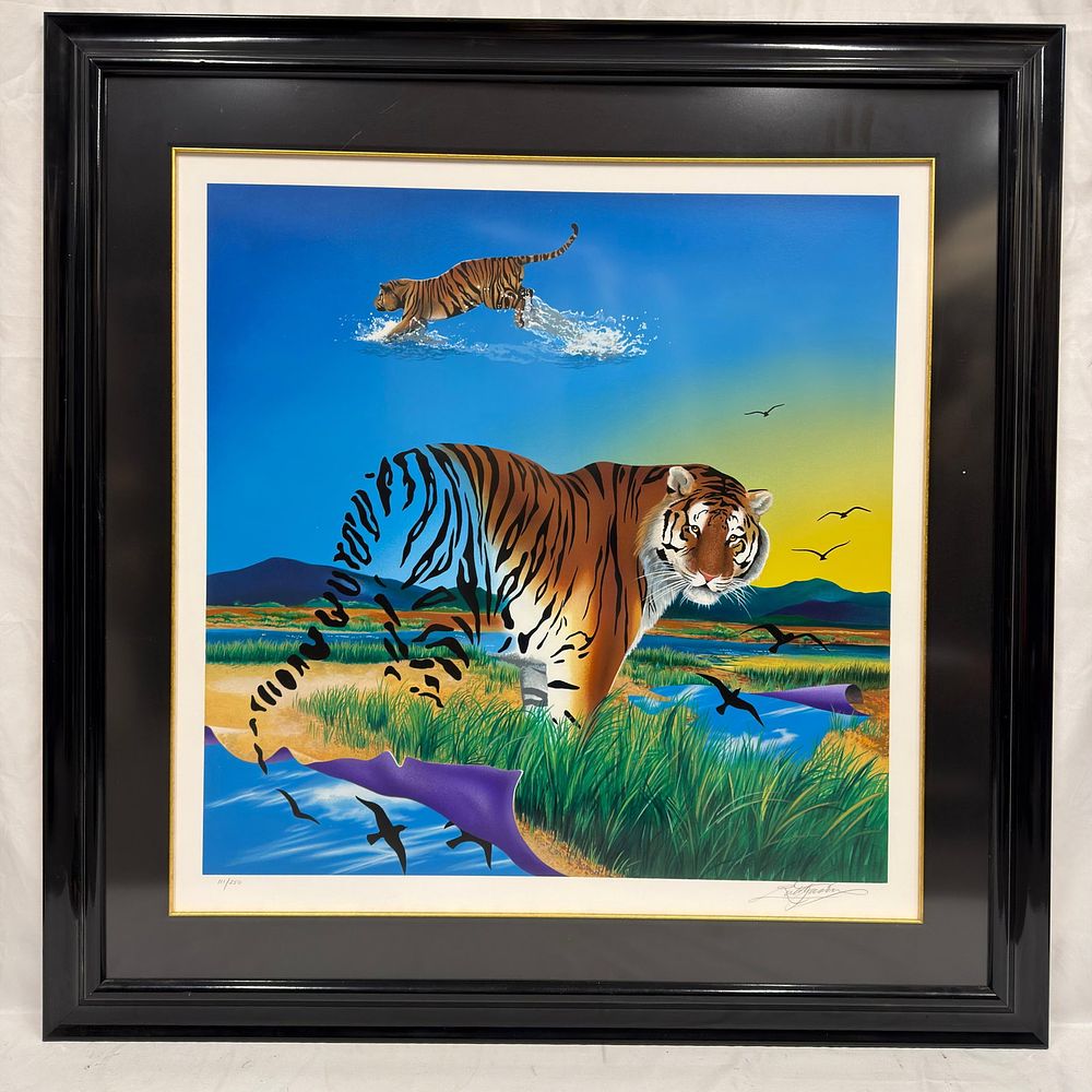 Lot 348: Rick Garcia Tiger Signed and Numbered Limited Edition Serigraph Framed COA