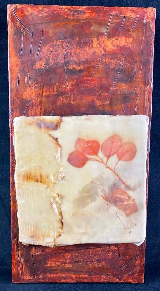 Lot 395: Etta Jean Juge "Roots" Encaustic Mixed Media