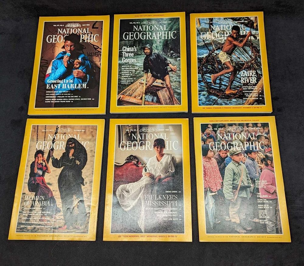 Lot 405: 6 1970s 1980s 1990s National Geographic Magazines NGG