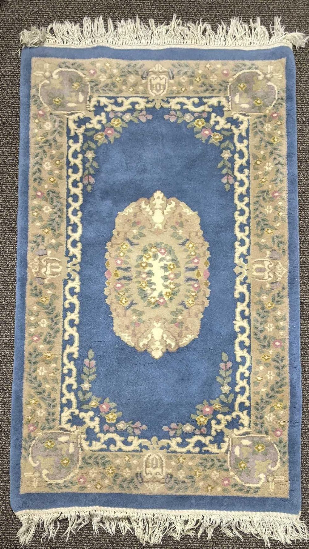Lot 460: Vintage Hand Woven Wool Chindia Rug Wool Rug