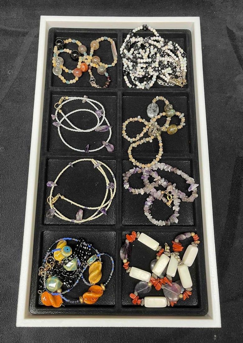 Lot 466: Nine Beaded Necklaces