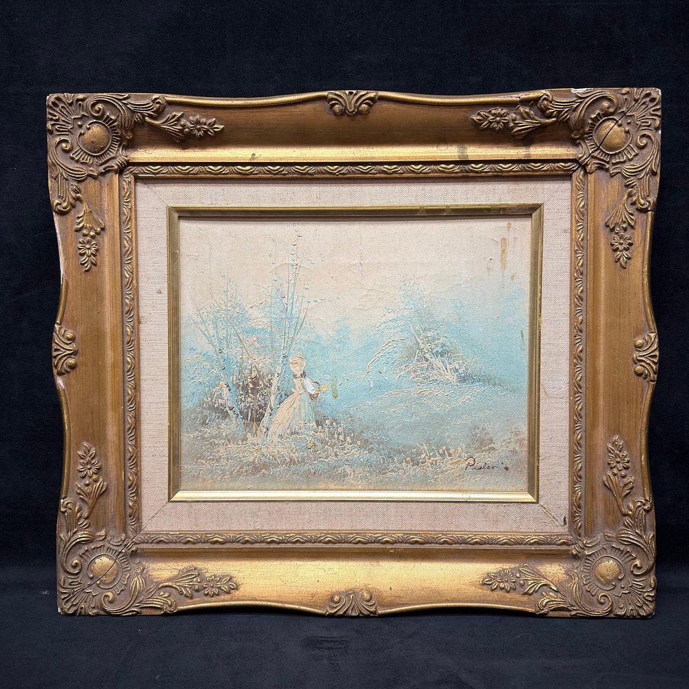 Lot 469: Signed Pieler Impressionist Winter Landscape Oil on Canvas Framed