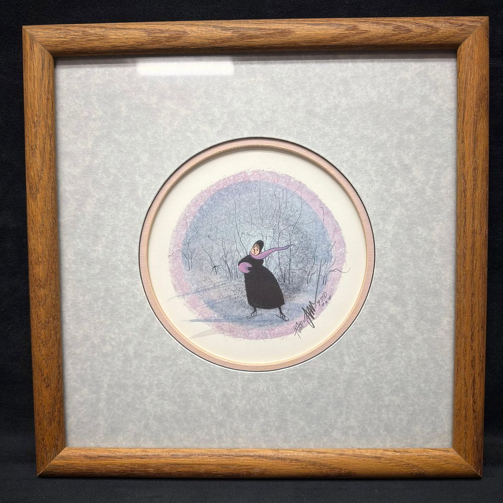 Lot 485: P. Buckley Moss Skating Reverie Signed and Numbered Framed Print 419 of 1000