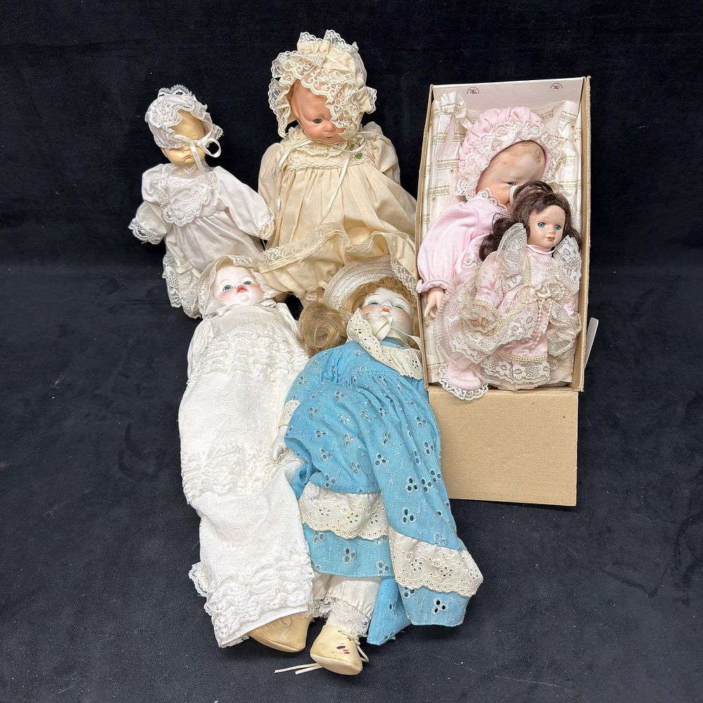 Lot 11: Assorted Lot of Six Vintage and Collectible Baby Dolls Ashton-Drake