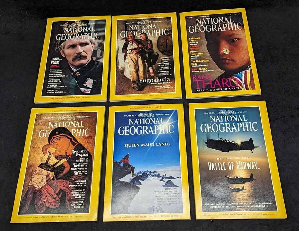 Lot 104: 6 1980s 1990s 2000s National Geographic Magazines NGF