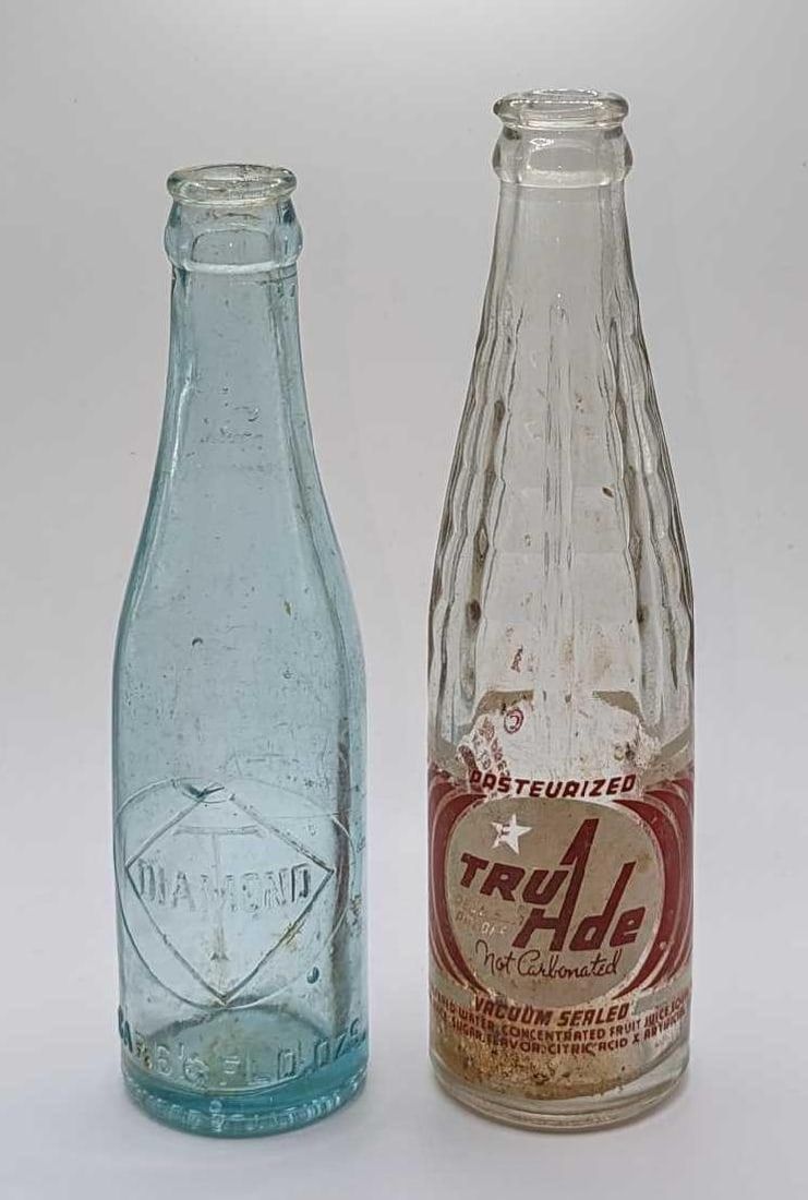 Lot 186: Vintage Tru Ade and Diamond T Glass Bottles