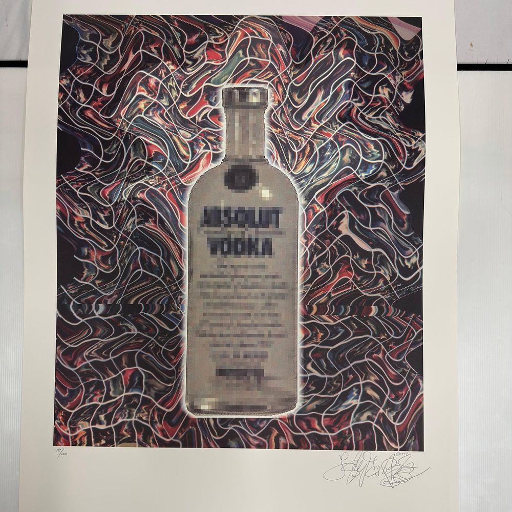 Lot 201: Pixelated Absolut Gartel Signed and Numbered Digital Art Print Laurence Gartel 47 of 200