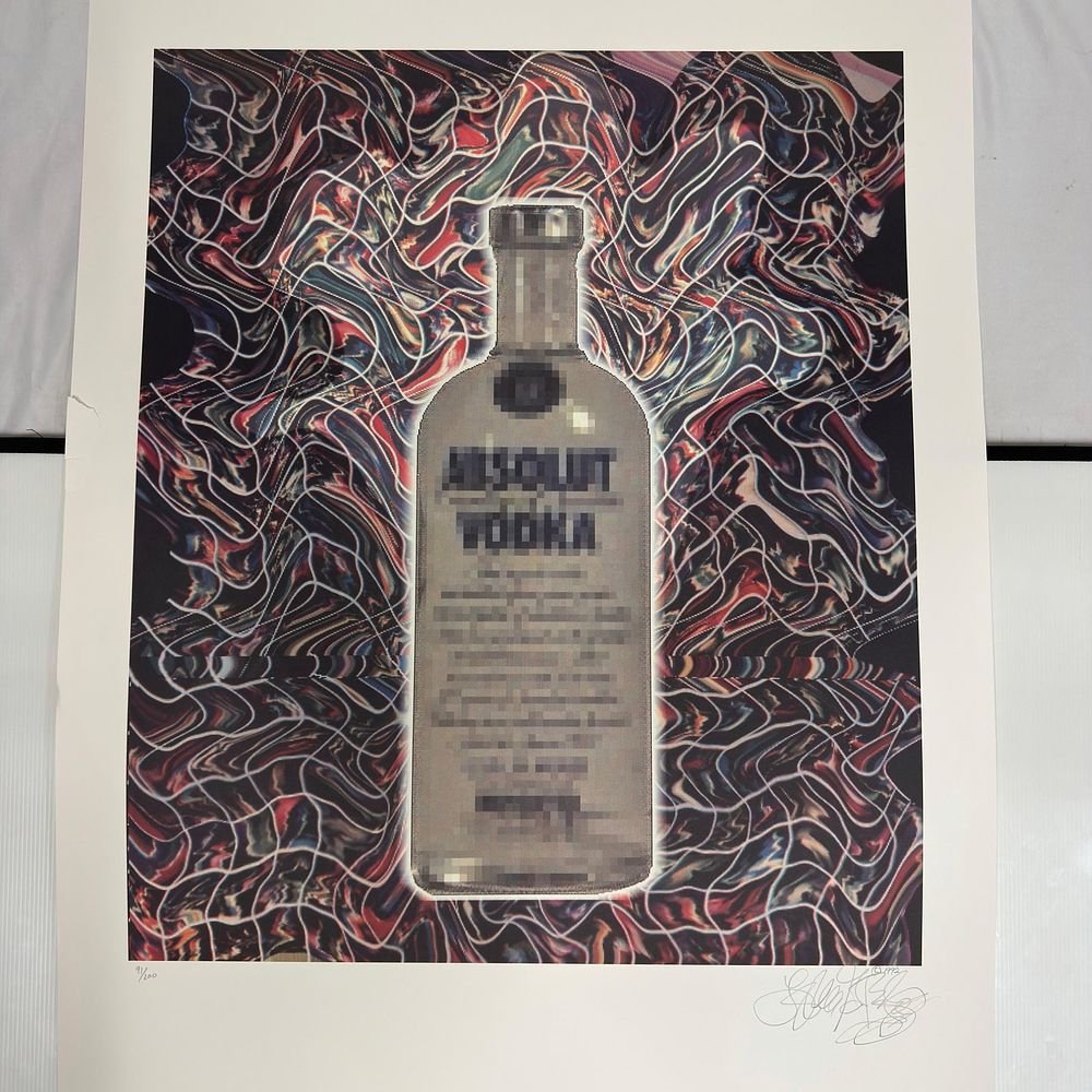 Lot 231: Pixelated Absolut Gartel Signed and Numbered Digital Art Print Laurence Gartel