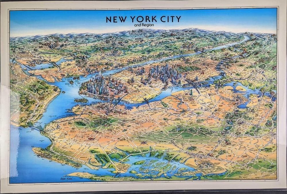 Lot 319: Laminated Unique Media New York City Map