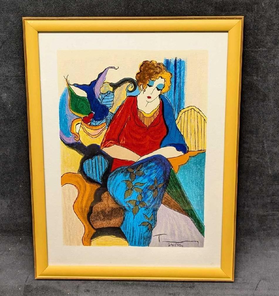 Lot 418: Framed Itzchak Tarkay S&N Waiting Print