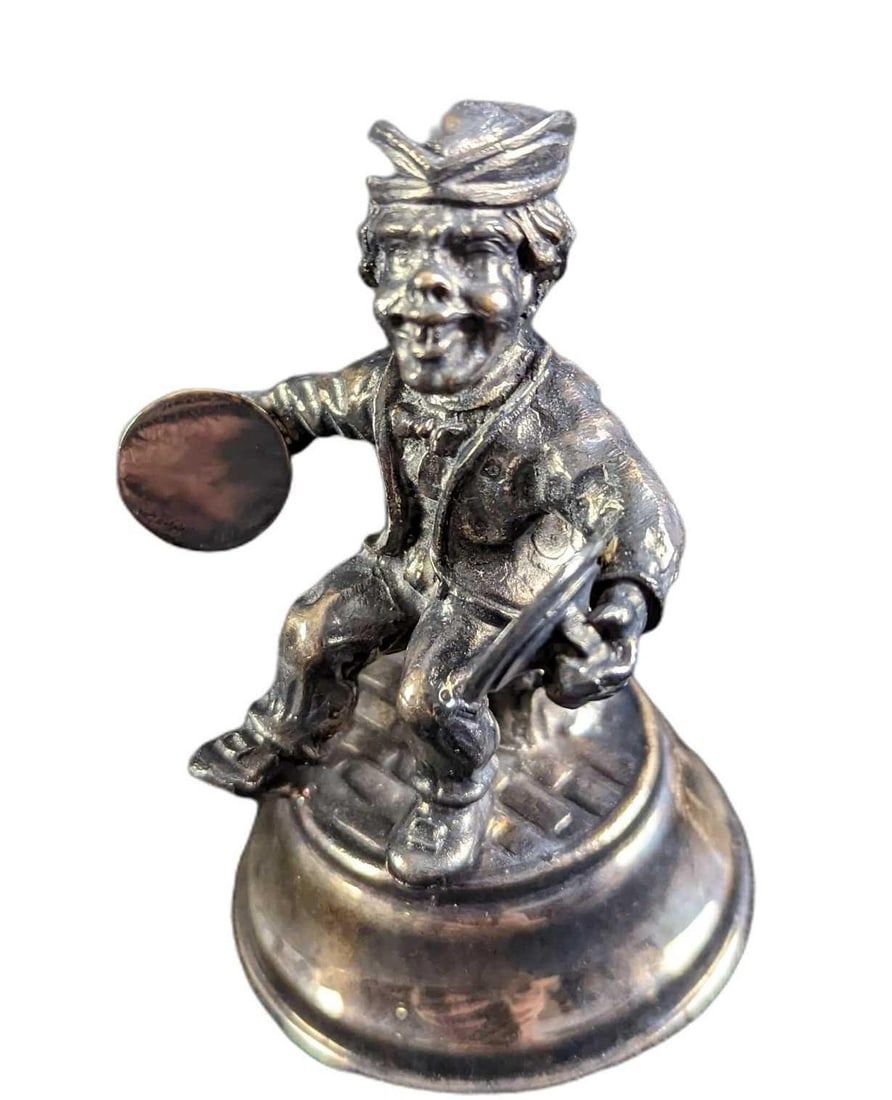 Lot 420: Vintage Silver Plated Man With Cymbals Figurine