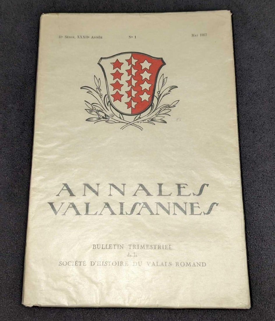 Lot 442: May 1957 Annales Valaisannes Softcover