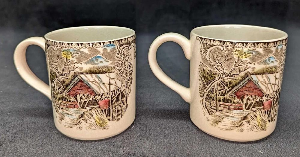 Lot 449: 2 Retired Friendly Village Mugs JB A