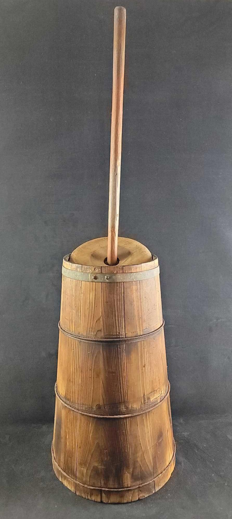 Lot 483: Antique Wooden Butter Churn