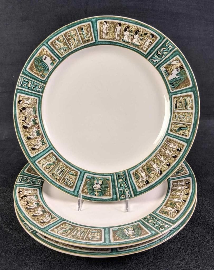 Lot 497: 3 Furio Contemporary Casuals Egyptian Hieroglyphics Plates