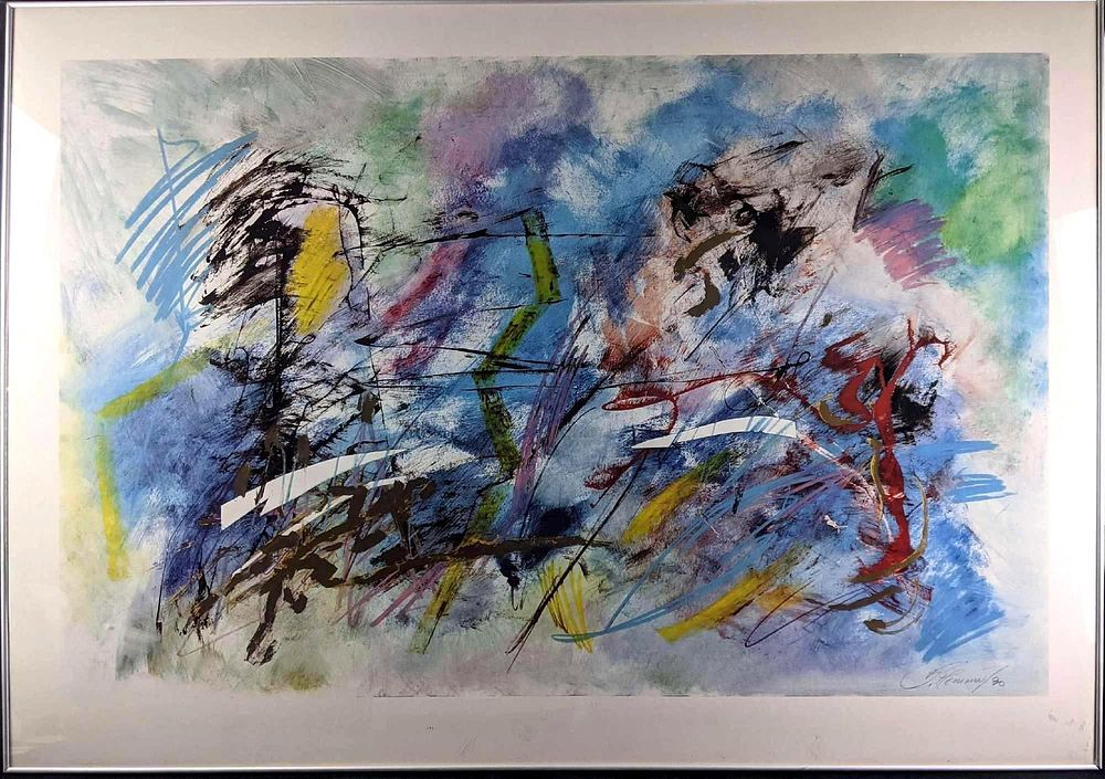 Lot 232: Large Framed Abstract Fine Art Print