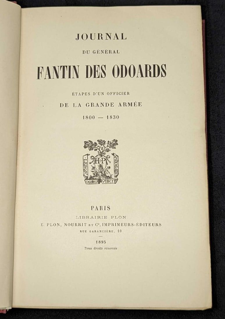 Lot 245: Journal Du General Fantin Des Odoards Hardcover