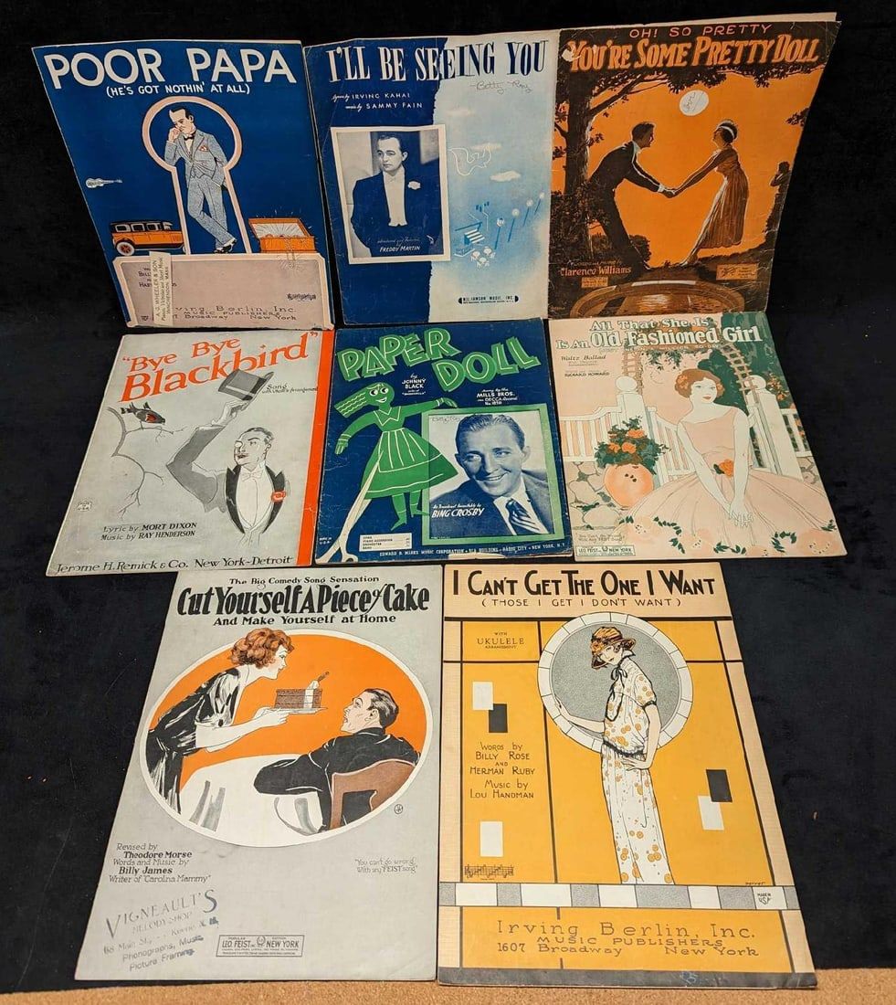 Lot 274: 8 Vintage Classic Jazz Sheet Music