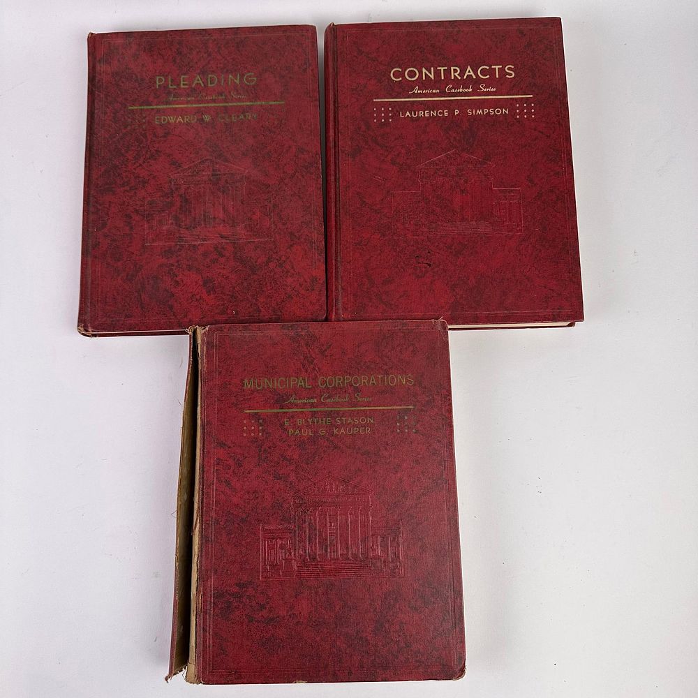 Lot 357: Three Volumes American Casebook Series Cleary Simpson Stason and Kauper Hardcover Set