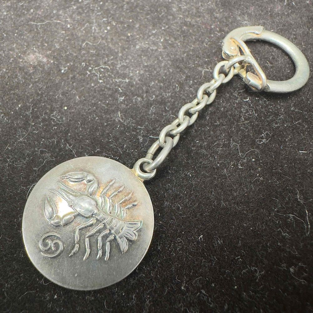 Lot 186: OVM Sterling Silver Denmark Scorpio Zodiac Sign Keychain